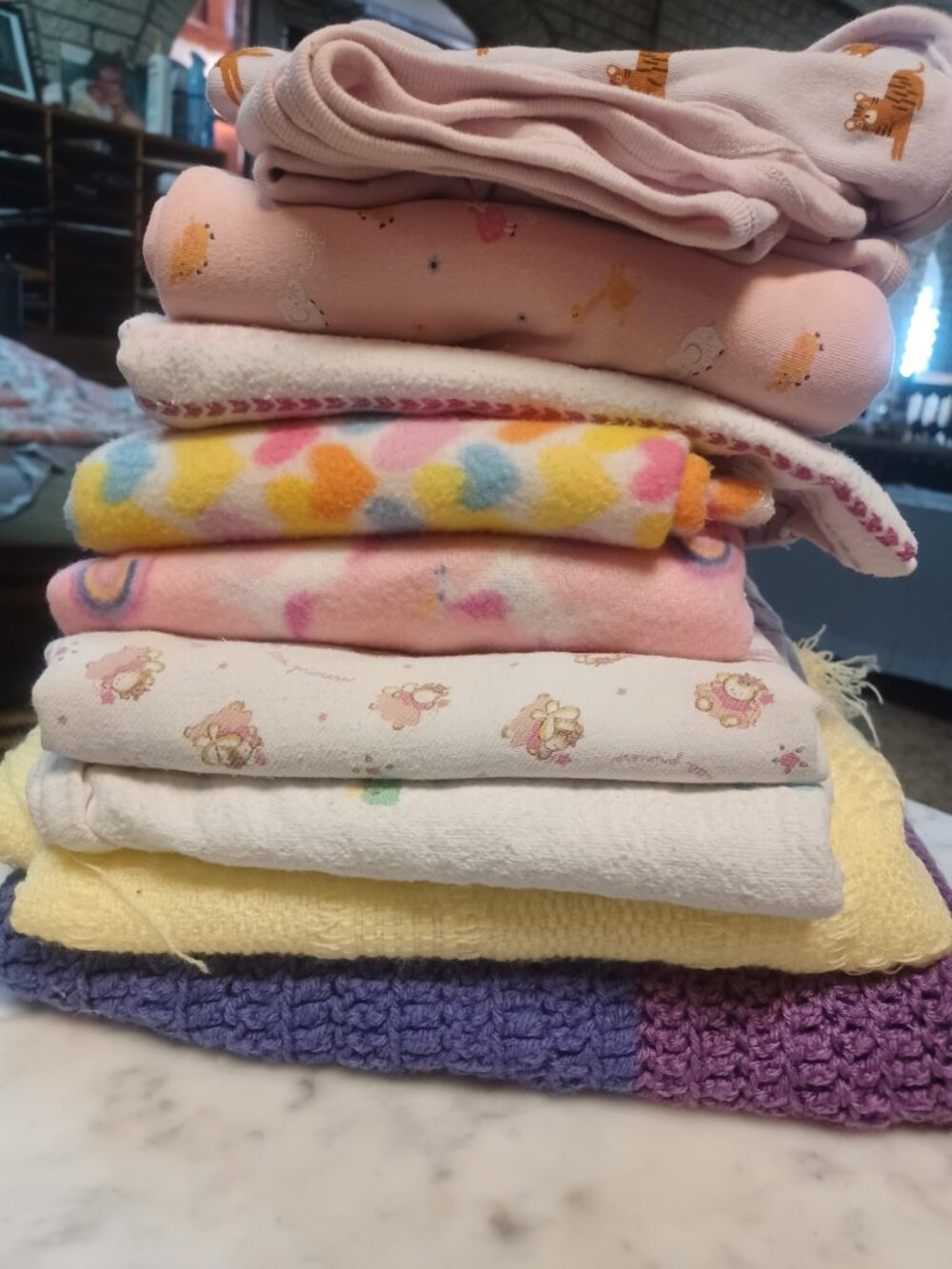 Baby Girl Blanket/Burp Rag 10 Piece Bundle